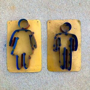 3D Male/Female Repurposed Metal Signage Art